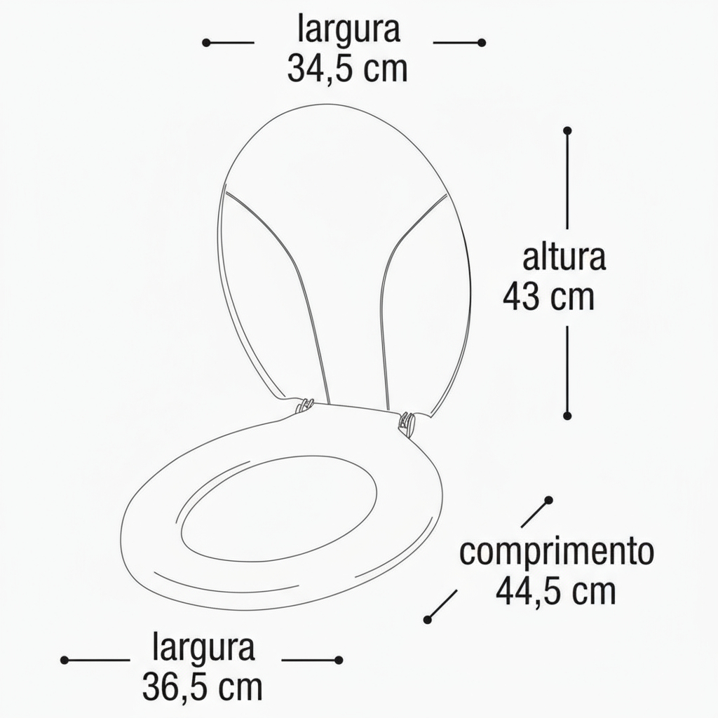 Assento Sanitário Tampa Vaso Oval Universal Privada Confortável