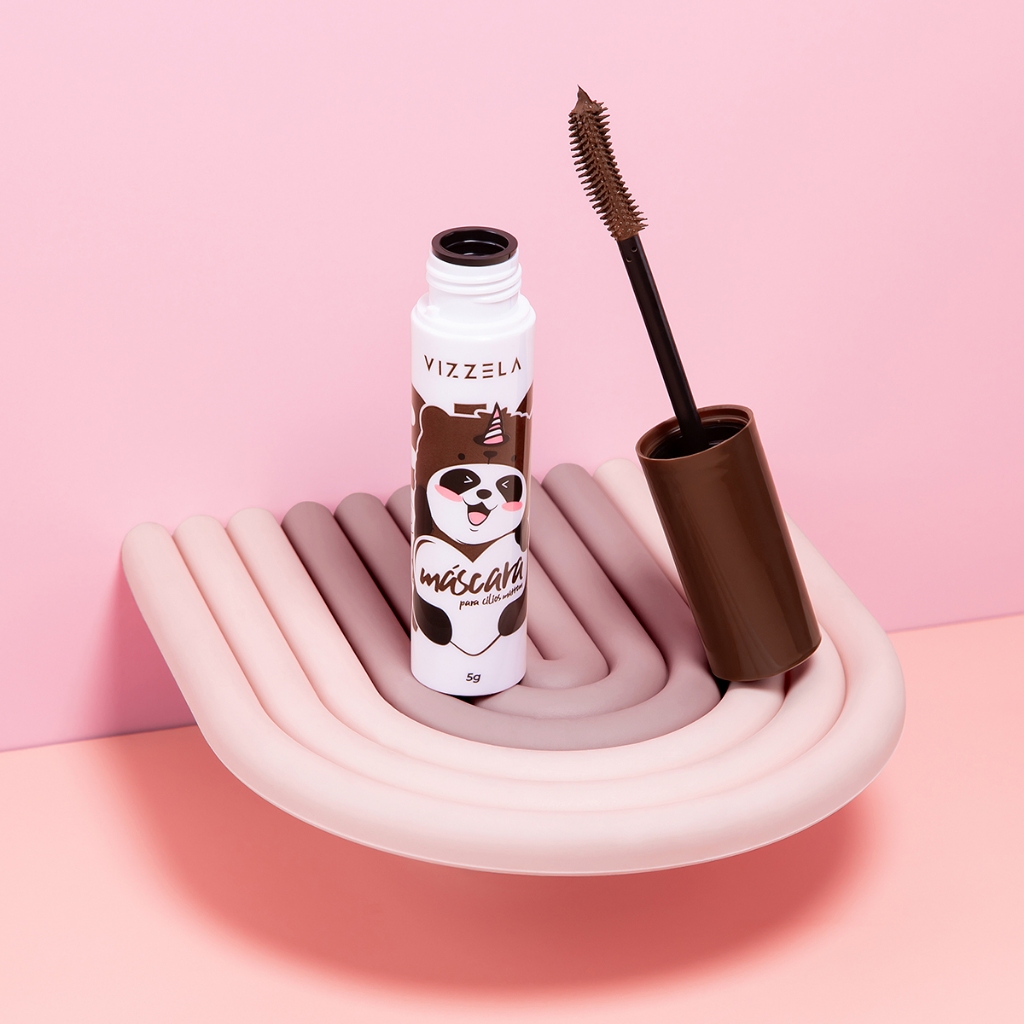 Máscara Cílios Big No Panda Brown Rímel Volume Curvatura Vegano Original Vizzela em Oferta na Shopee