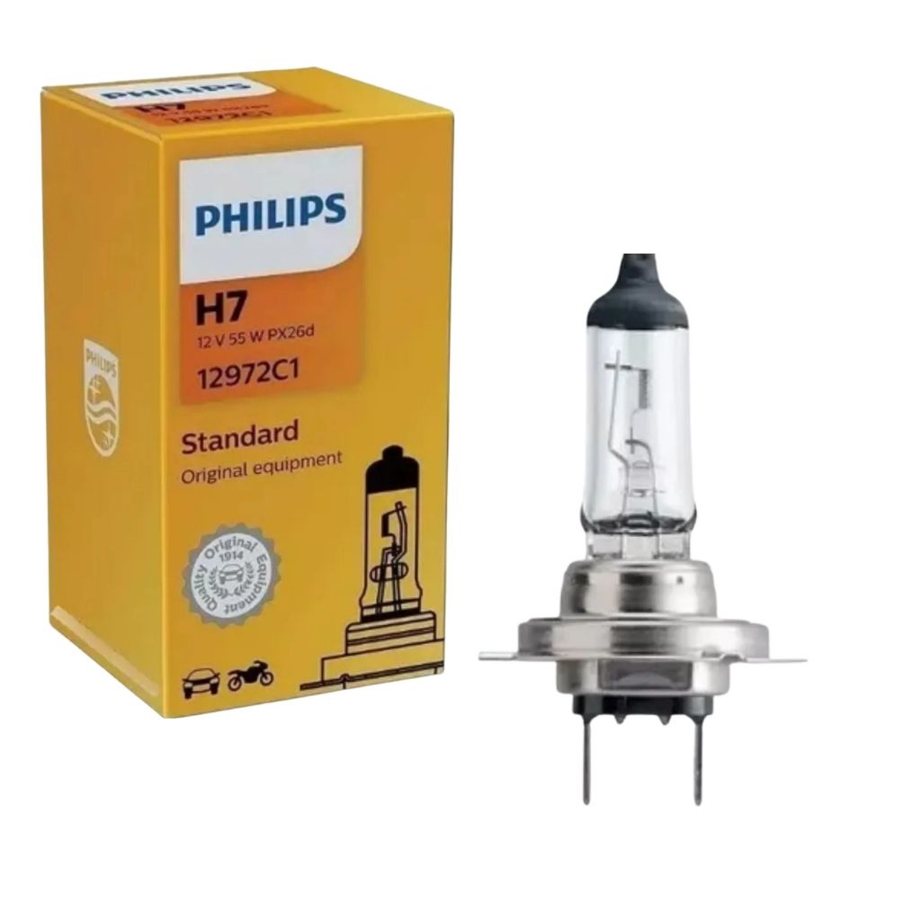LÂMPADA UNITÁRIA HALÓGENA PHILIPS STANDARD FAROL ALTO BAIXO NEBLINA H7 12V 55W em Oferta na Shopee