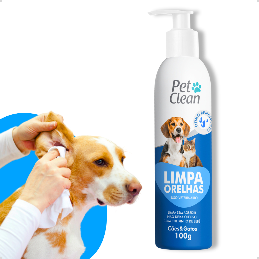 Limpador de Orelhas Limpa Ouvidos Ceras Oleosidade para Cachorro e Gatos Pet Clean - 100 g em Oferta na Shopee