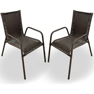 Kit 2 Cadeira de junco fibra sintética para área externa jardim varanda em Oferta na Shopee