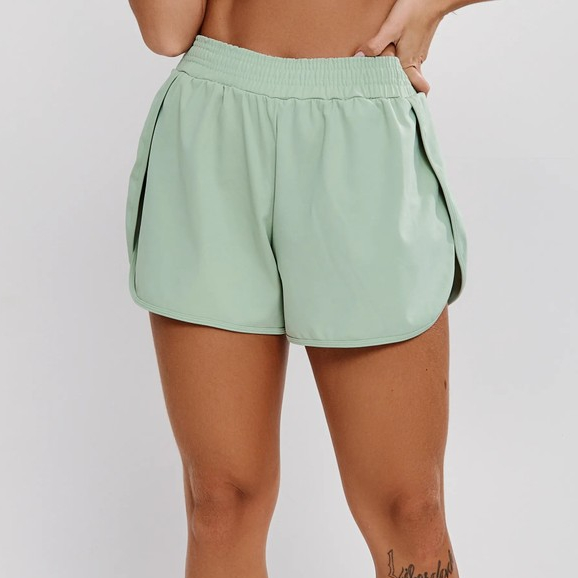 Short Beach Tennis Corrida Verde Poliamida Aqua Fluid Confortável