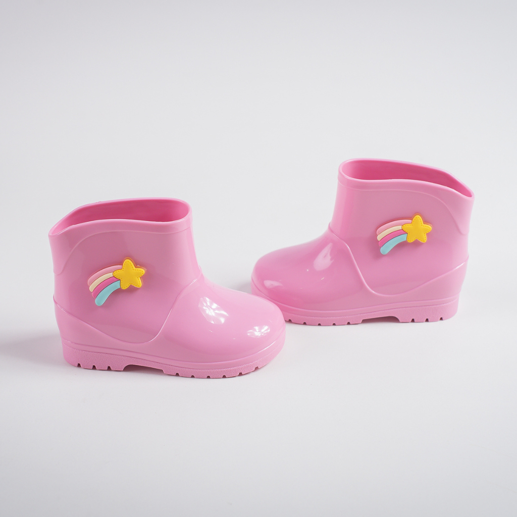 Bota Galocha Baby Infantil Menina Estrela Cadente Leve Impermeável Antiderrapante