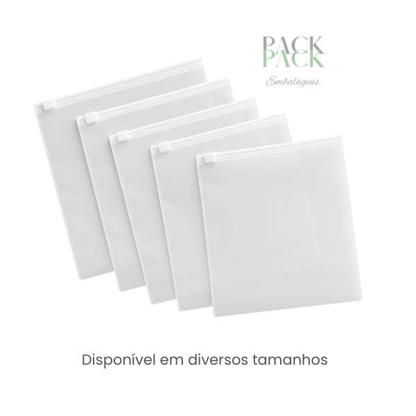 Saco Saquinho Plástico Fosco Zip Branco Para Roupas | Organizador - Abre e Fecha EVA 20 e 40un em Oferta na Shopee