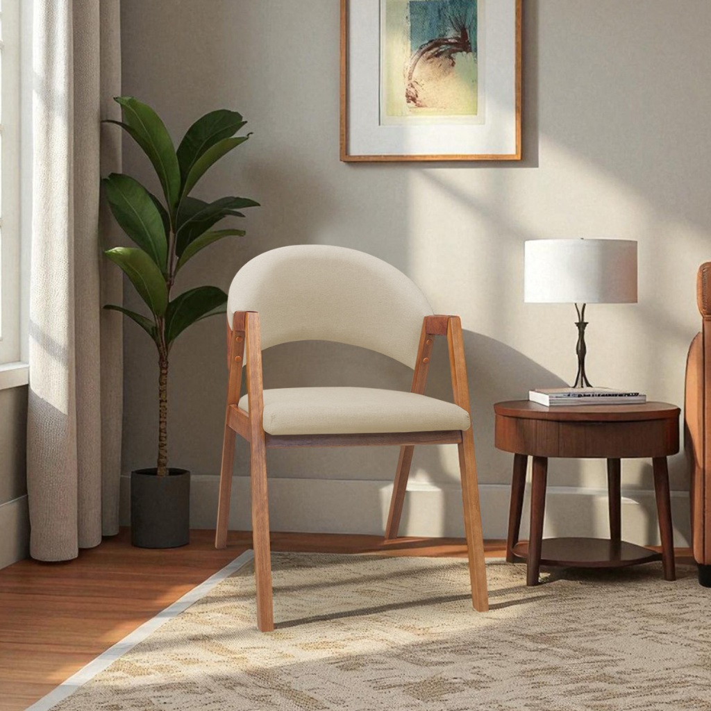 Cadeira Luiza Decorativa para Sala de Jantar Alta Qualidade Linho/Corino Mesclado em Oferta na Shopee