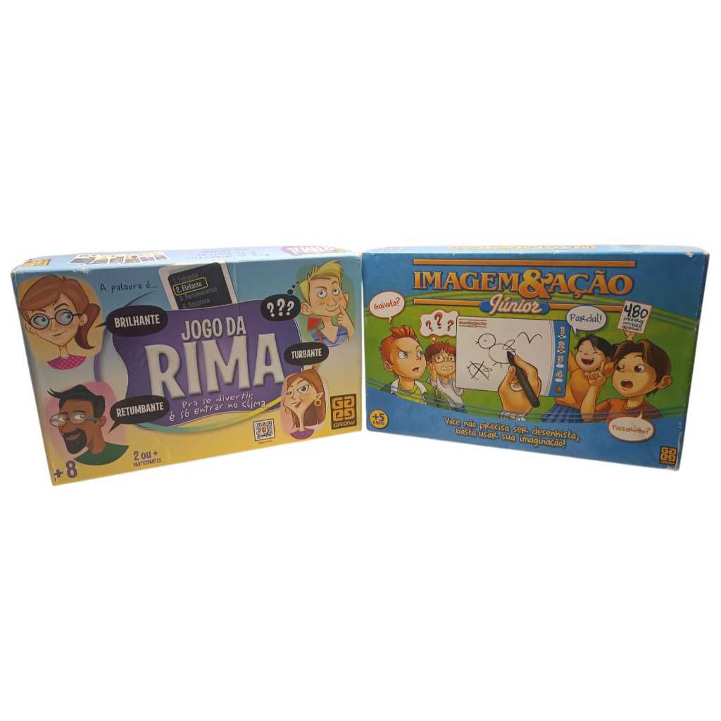 Kit Lote 2 Jogos Imagem E Ação E Jogo Da Rima Original Grow (Usado)