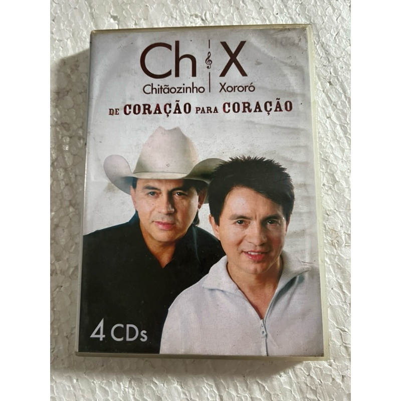 Box Chitãozinho E Xororó De Coração Para Coração 4 Cds Raro - ref:EDN