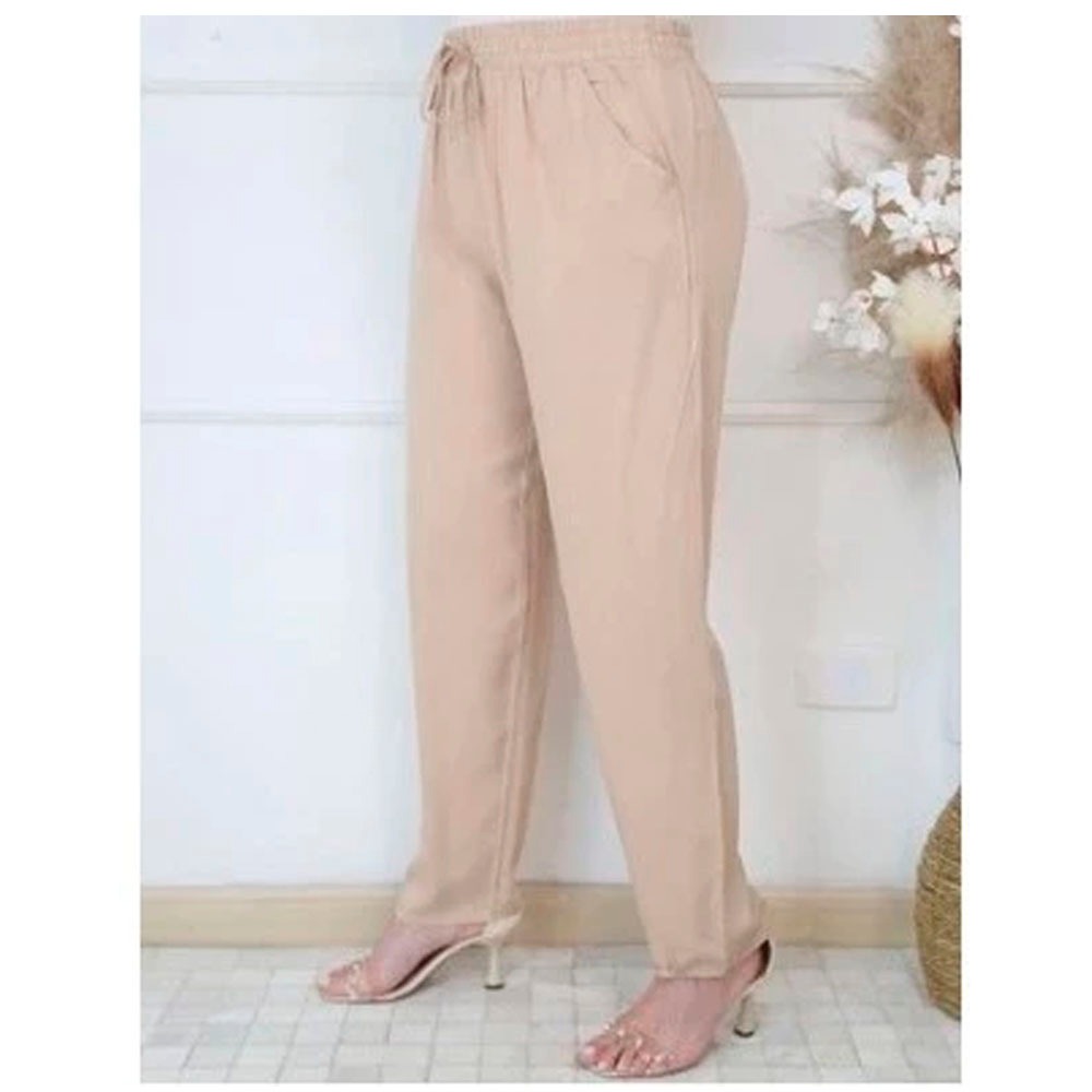 Calça de Viscose Lisa Com Bolsos Moda Feminina em Oferta na Shopee