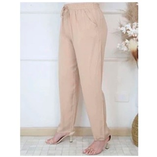 Calça de Viscose Lisa Com Bolsos Moda Feminina em Oferta na Shopee
