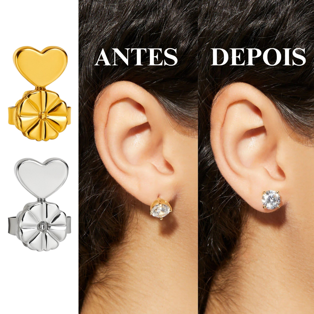 Tarraxa Mágica de Sustentação Tarraxas p/ Orelha Rasgada Anti Alérgica Banho a Ouro 18k ou Prata Acessórios Femininos em Oferta na Shopee