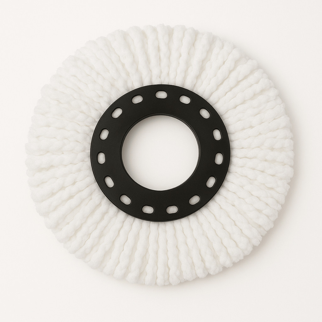 Refil De Mop Giratório Universal Esfregão Microfibra Barato Limpeza BOOM 14cm Branco Premium em Oferta na Shopee