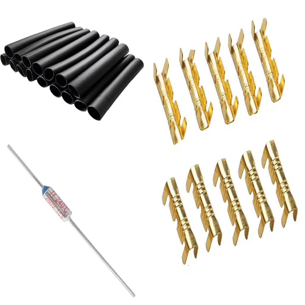 Pack Terminal Automotivo Luva Emenda, Terminal U Luva Conector e Fusível Térmico - RYTf 240