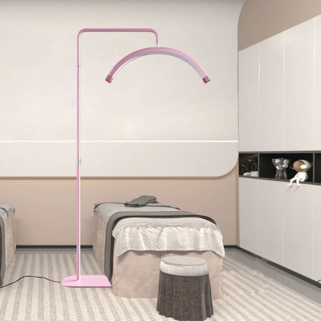 Luminária LED Arco Meia Lua Com Suporte Celular Base de Chão Profissional Multifuncional em Oferta na Shopee