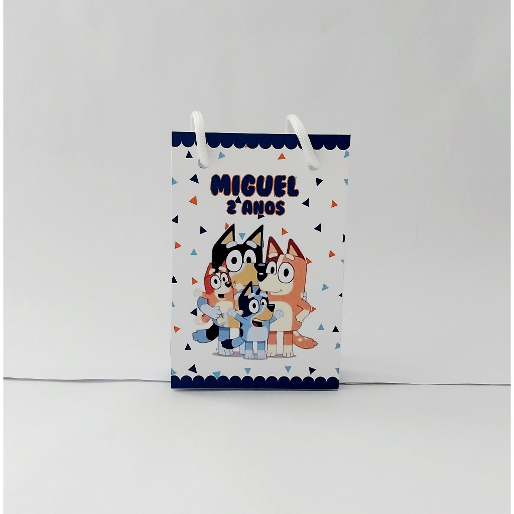 SACOLINHAS PERSONALIZADAS PARA LEMBRANCINHA BLUEY (1)/SACOLA PEQUENA/ANIVERSÁRIO