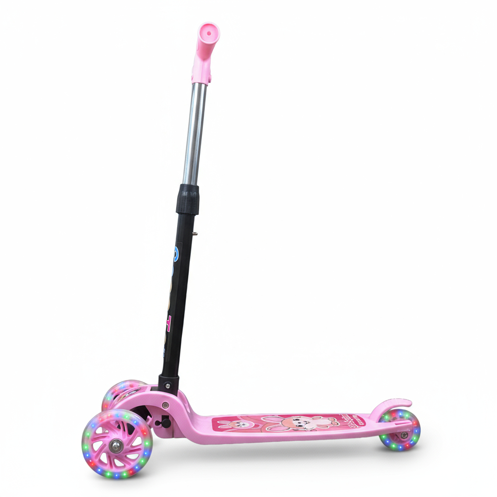 Patinete Infantil Menina - Até 30kg A partir 3 Anos - 4 alturas Leds nas Rodas Dobrável - Inmetro em Oferta na Shopee