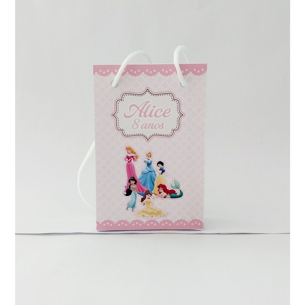 SACOLINHAS PERSONALIZADAS PARA LEMBRANCINHA PRINCESAS DISNEY/SACOLA PEQUENA/ANIVERSÁRIO
