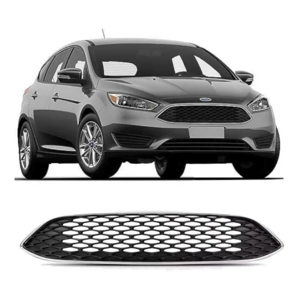 Grade Dianteira Com Friso Cromado Ford Focus 2016 2017 2018 Fosco em Oferta na Shopee