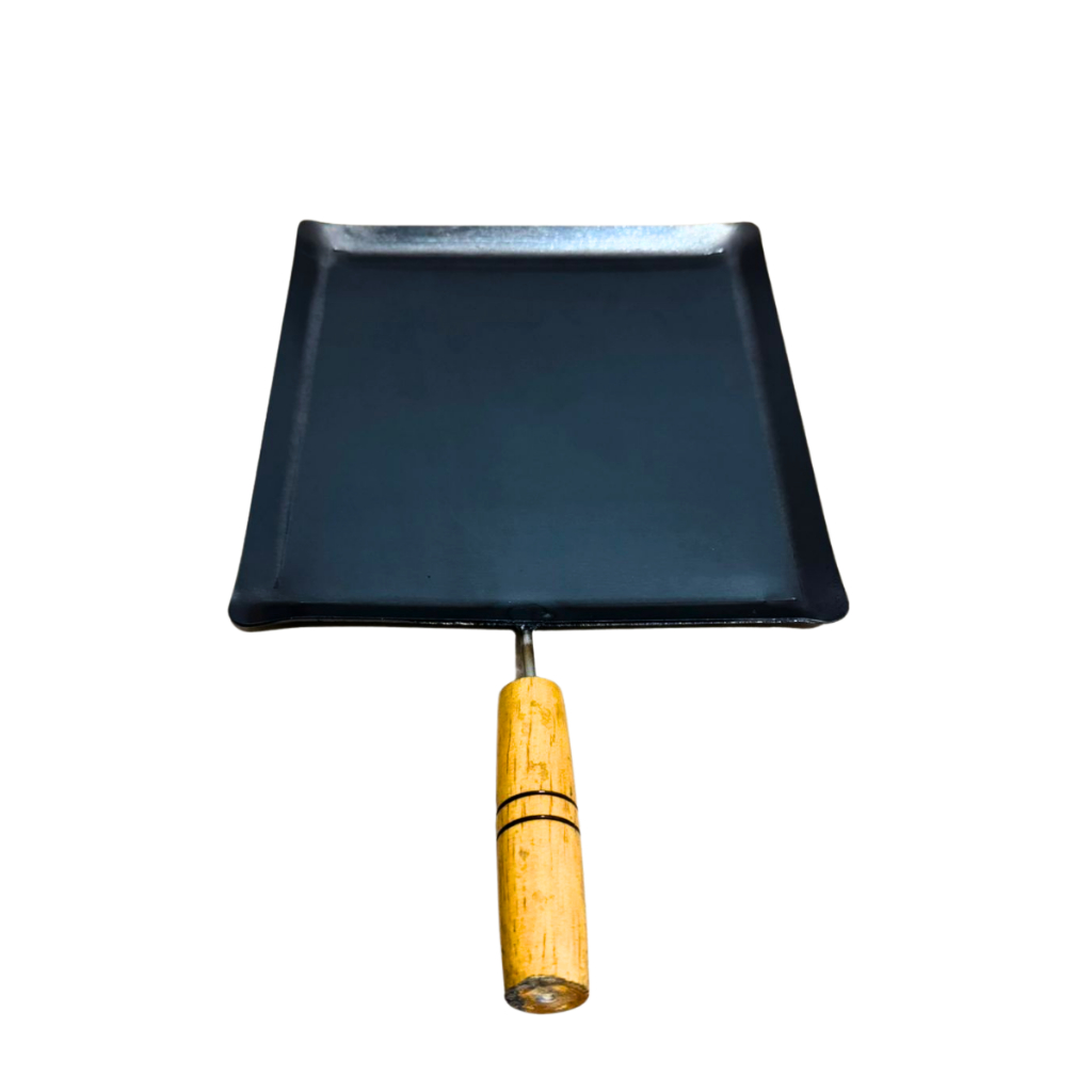 Meia Chapa Para fogão Caminhoneiro Quadrada 24x24 Cabo de Madeira