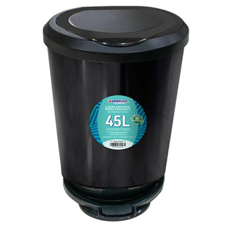 Lixeira Cesto 45 Litros Preta C/ Pedal E Trava Saco Plástico Grande - Arqplast - Toy 25746 em Oferta na Shopee