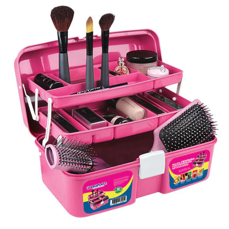 Maleta Organizadora Feminina Bandejas Multiuso Rosa - Arqplast - MFE - toy em Oferta na Shopee