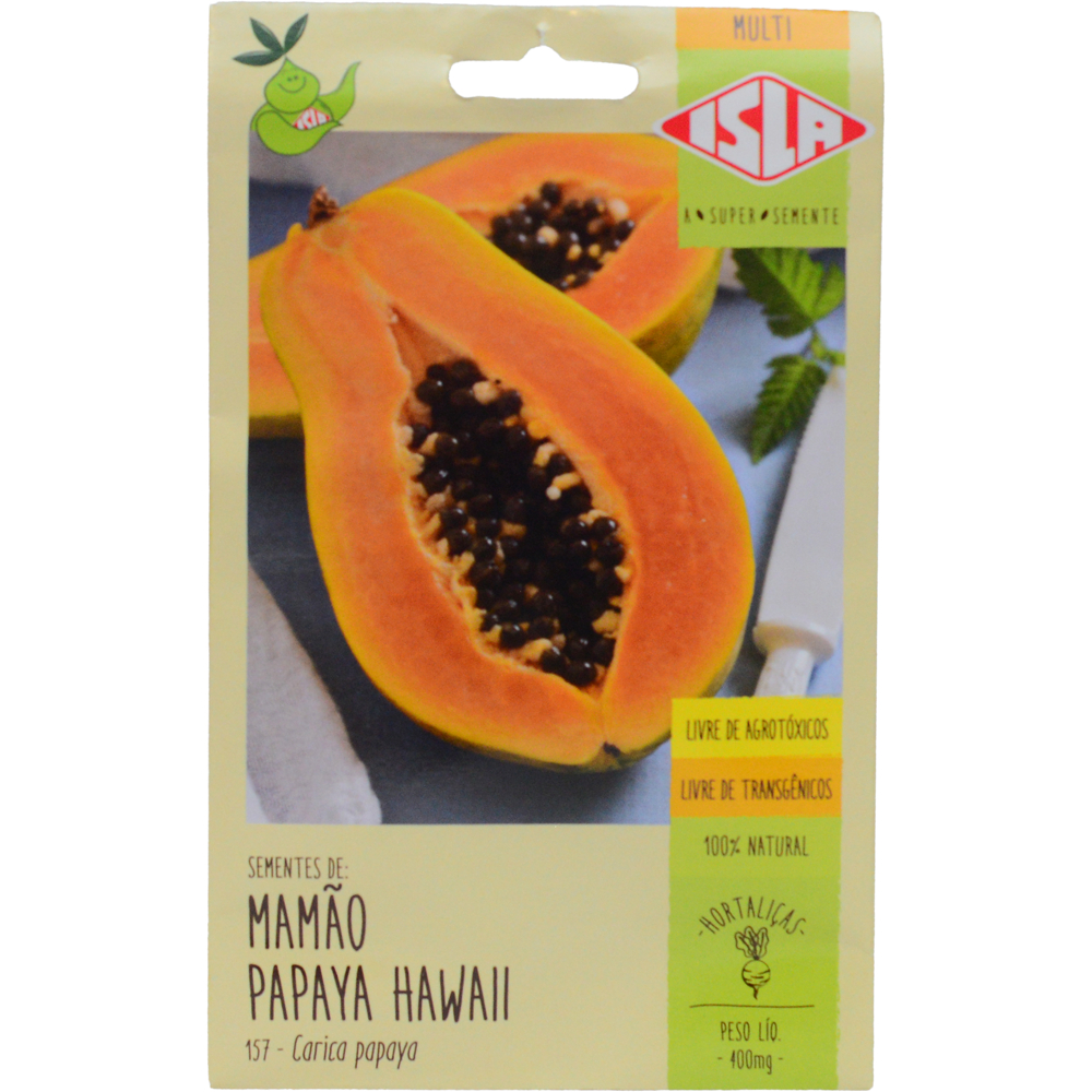 Sementes Mamão Papaya Hawaii 400mg Isla Multi
