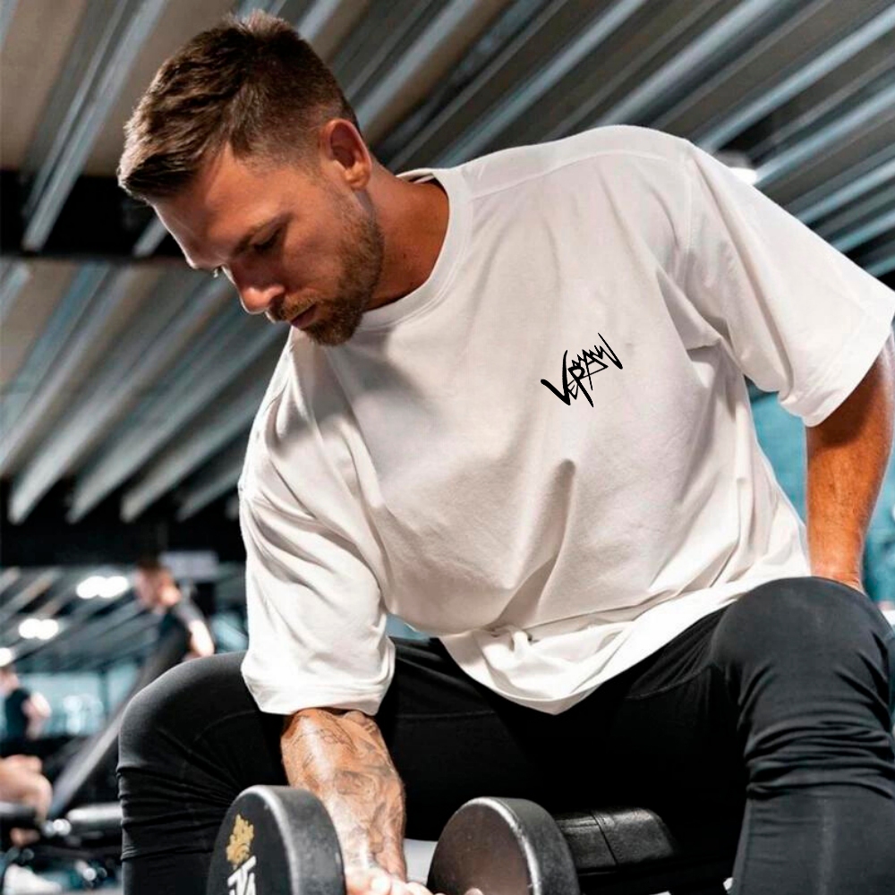 Camiseta Oversized Premium Estampa Veraw Minimalista Blusão 100% Algodão Maromba Treino Academia