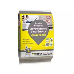 Rejunte Cerâmica Porcelanato Resinado Superfino 1Kg Cores Quartzolit.