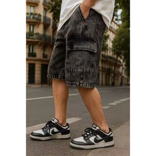 Bermuda Cargo Masculina Jeans Estonado Baagy Streetwear Solta Casual com Bolsos Grandes Cintura Codao P AO GG em Oferta na Shopee