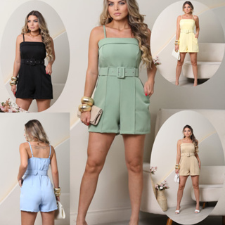 MACAQUINHO FEMININO TOMARA QUE CAIA COM CINTO FORRADO ZIPER NAS COSTAS, ALÇA REGULAVEL em Oferta na Shopee