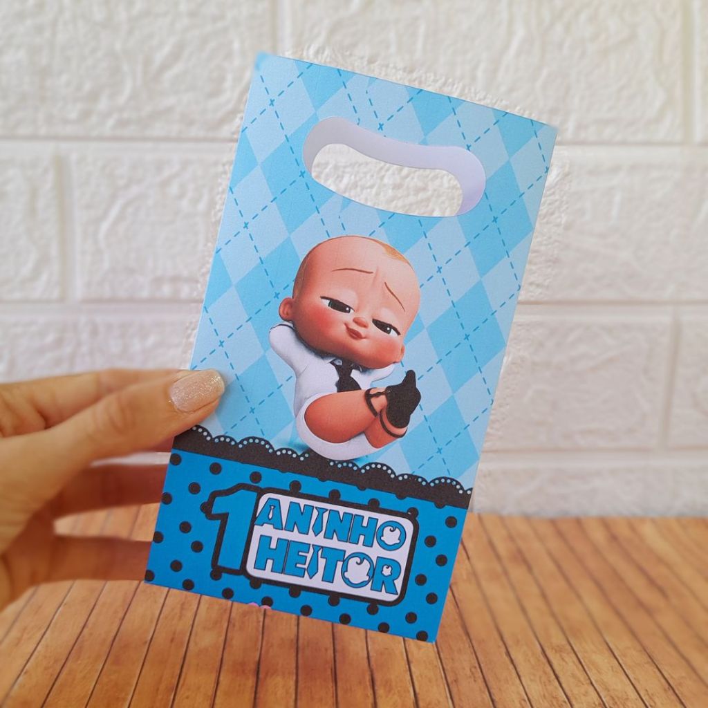 Sacolinha Personalizada PODEROSO CHEFINHO Pegue e Monte Festa Infantil Lembrancinha