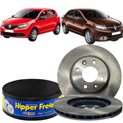 Par Disco De Freio Dianteiro Ventilado Sandero Logan 1.0 12v 1.0 16v 1.6 8v 1.6 16v 2014 á 2021