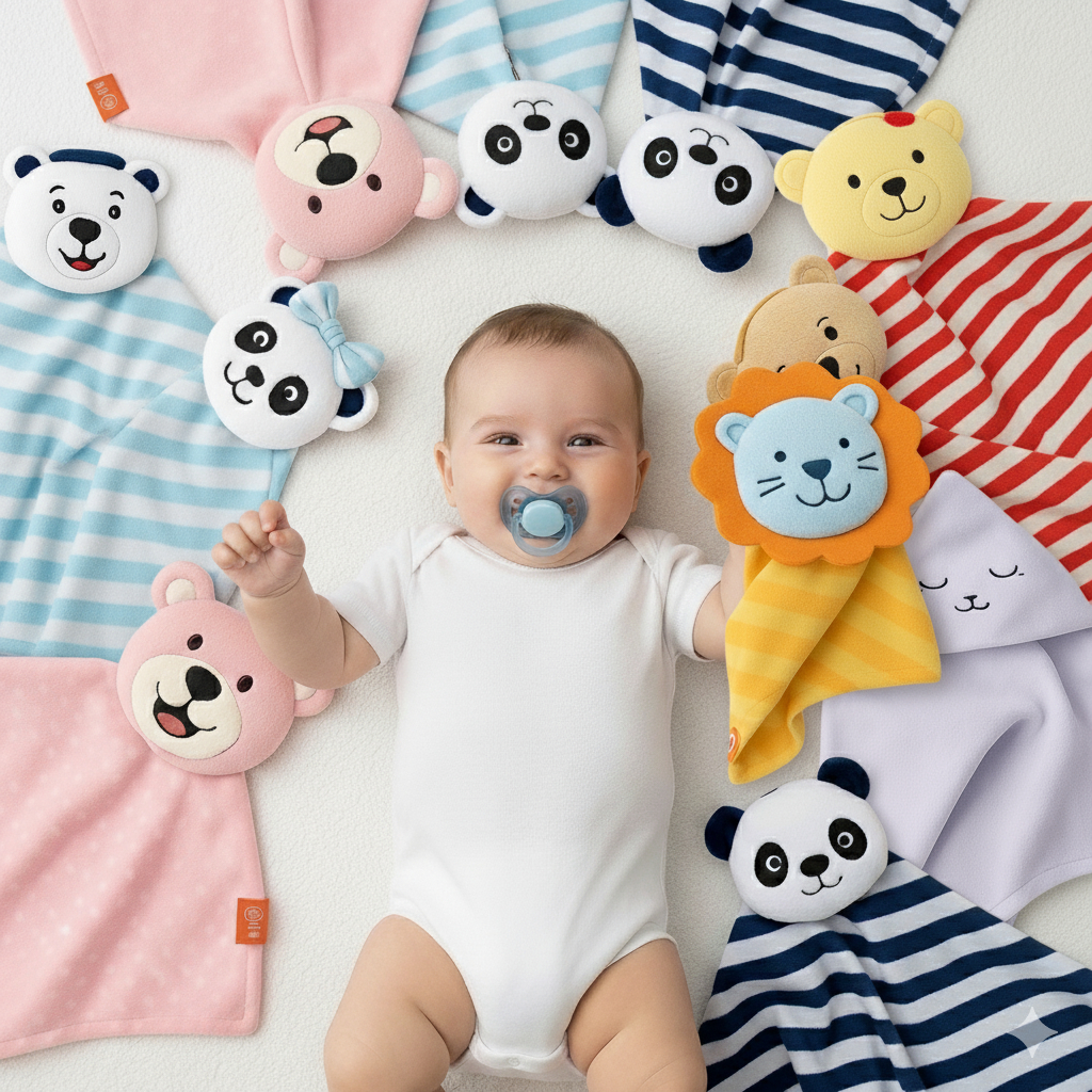 Naninha Bebê Antialérgica com Prendedor de Chupeta | Paninho do Cheirinho Aconchego