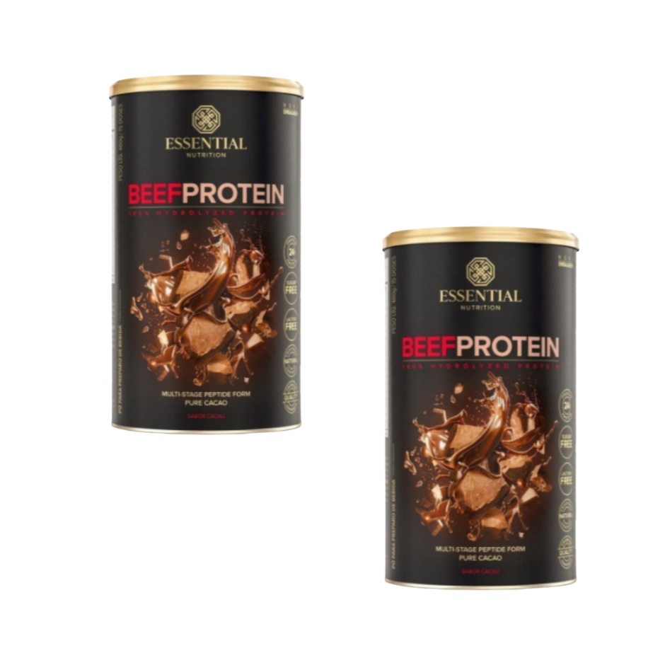 Kit 2un - Beef Protein sabor cacau 15 doses / 420gr por unidade - Essential Nutrition