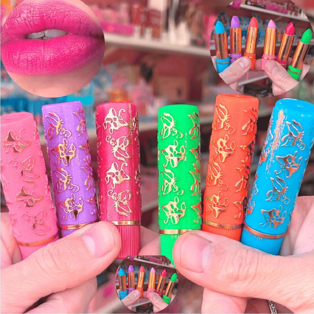 Kit Batom Mágico Muda de Cor Rosa Natural Hidratante Beleza Maquiagem 1 3 6 e 12 Unidades