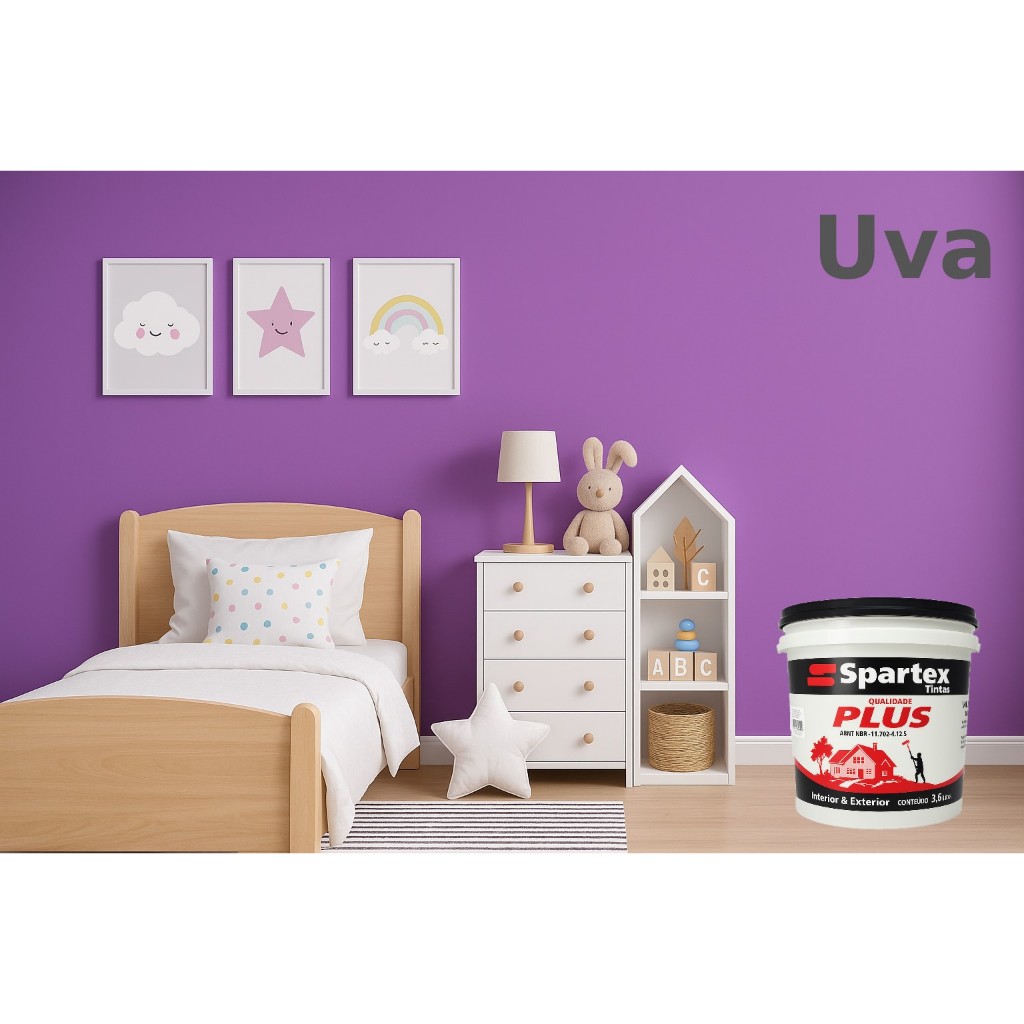 Tinta Uva Acrílica Para Parede Interna & Externa 3,6L Spartex Tintas