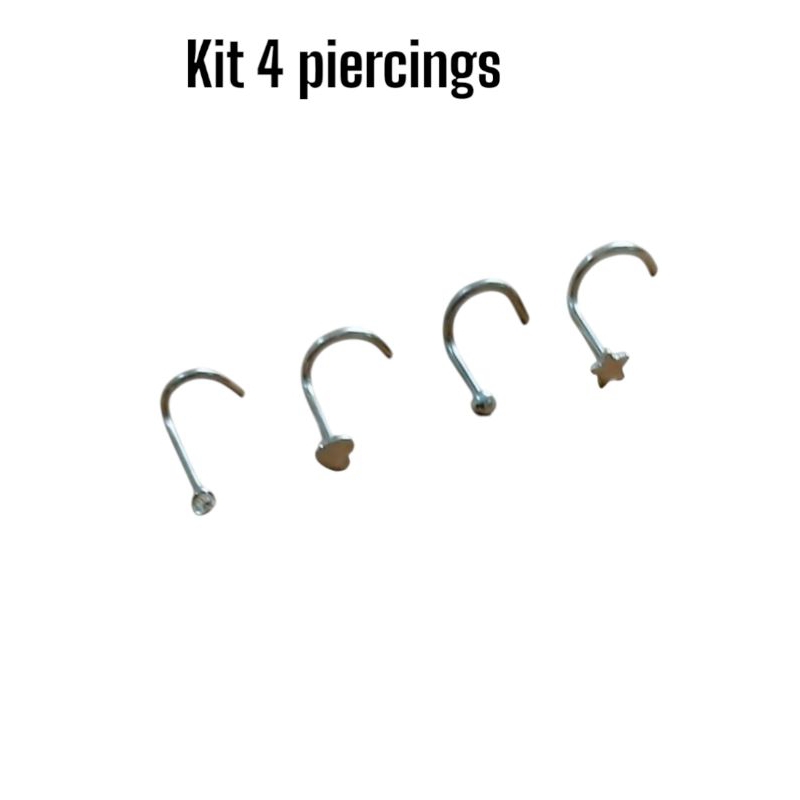 kit 4 piercings nariz