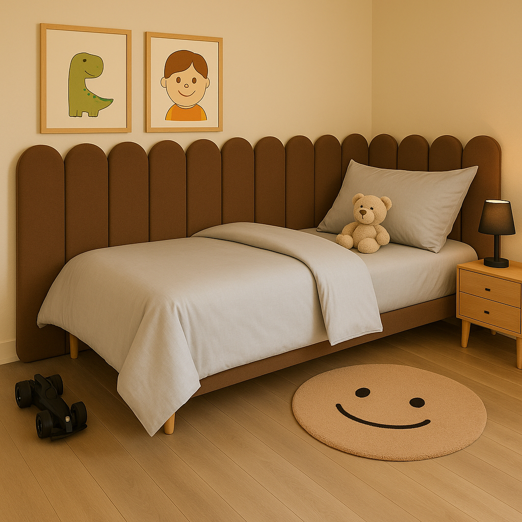 Kit Com Até 15 Cabeceira de Cama Modelo Nuvem de Parede Autocolante em Módulos Estofados