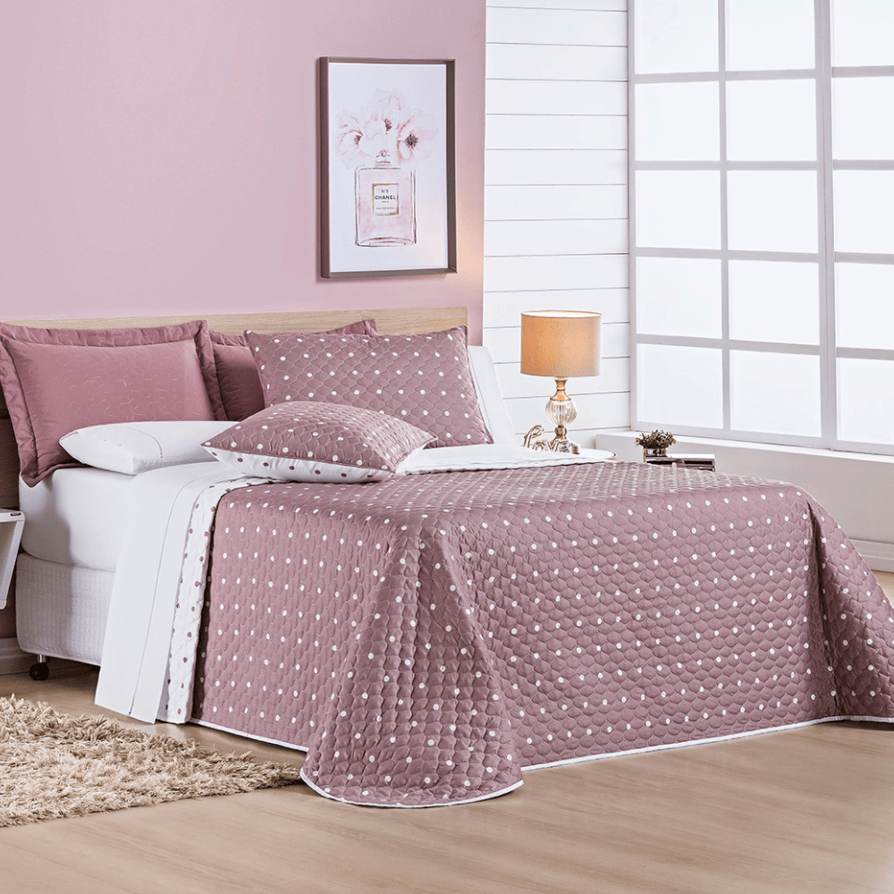 Kit Cobre Leito Colcha Casal Queen King Solteiro Dupla Face Porta Travesseiro Aba Americana 200 Fios em Oferta na Shopee