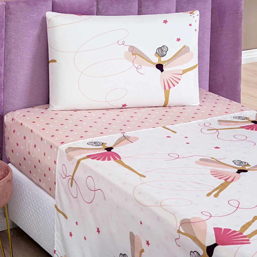 Jogo De Cama Lençol Infantil Solteiro Estampado Menina/Menino Microfibra