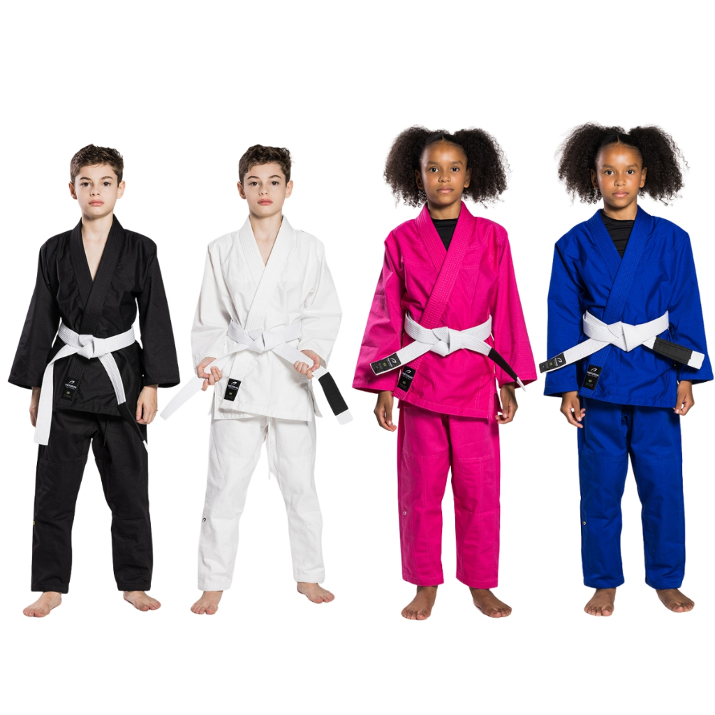 Kimono Infantil Trançado Reforçado Jiujitsu, Judo  250g  Sarja Fight for Good Infantil Pretorian