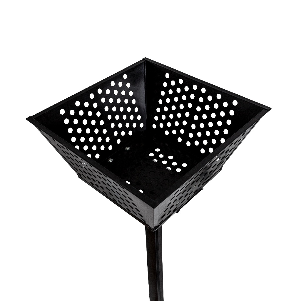 Lixeira para Calçada de Rua Com Tela de Proteção Grande Aço Anticorrisivo