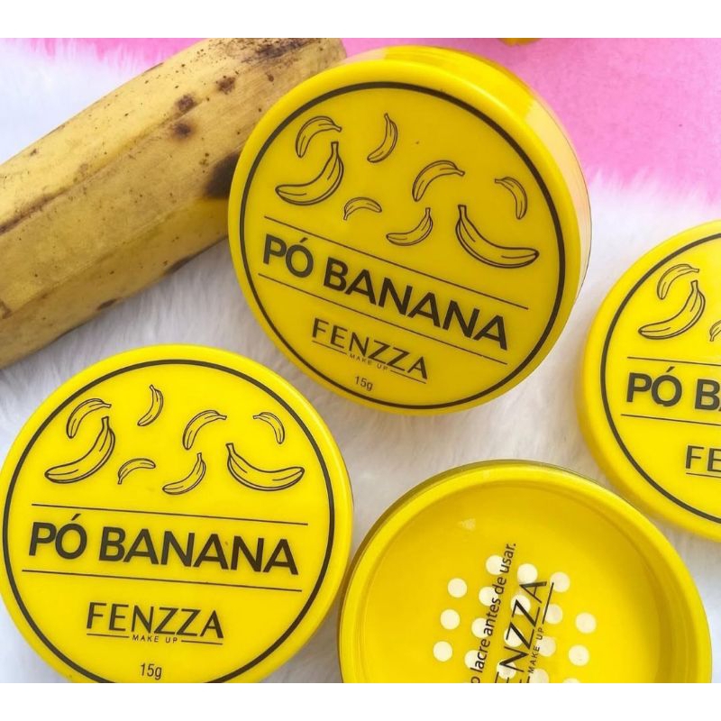 Pó Banana Fenzza 15g - Pó Solto Finalizador Fixador - Pó Translúcido - Maquiagem Facial
