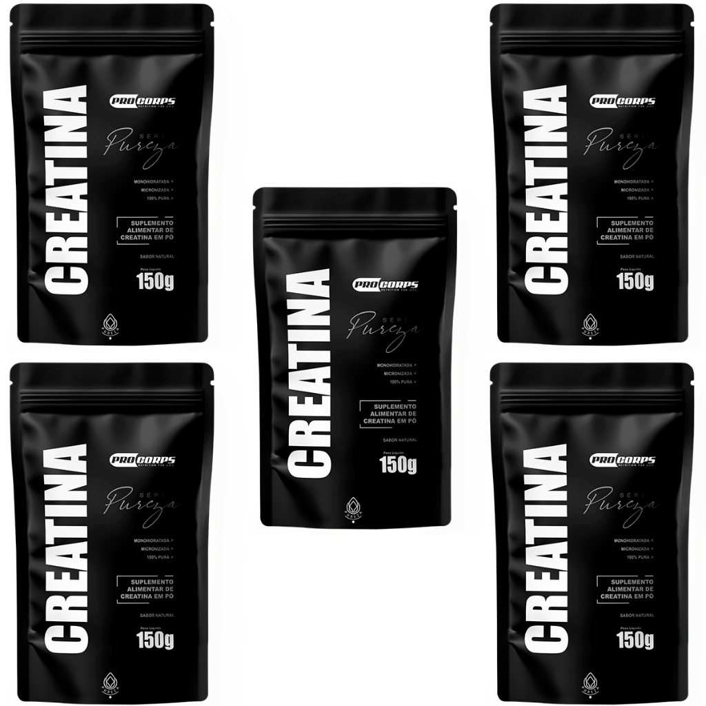 5 creatinas pura refil 150g cada unidade - Pro Corps