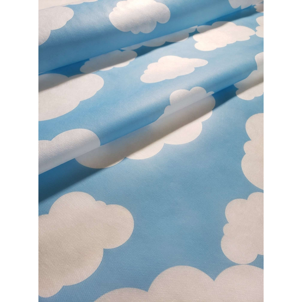 2 metros Tnt Estampado Nuvem Bebe Infantil Festa Cenário Teatro Peça Decoração Mesa Parede Painel 1,4m x 2 metros