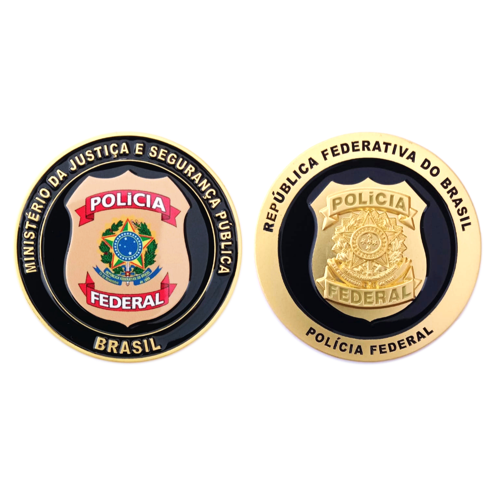 Polícia Federal Moeda Challenge Coin Medalha