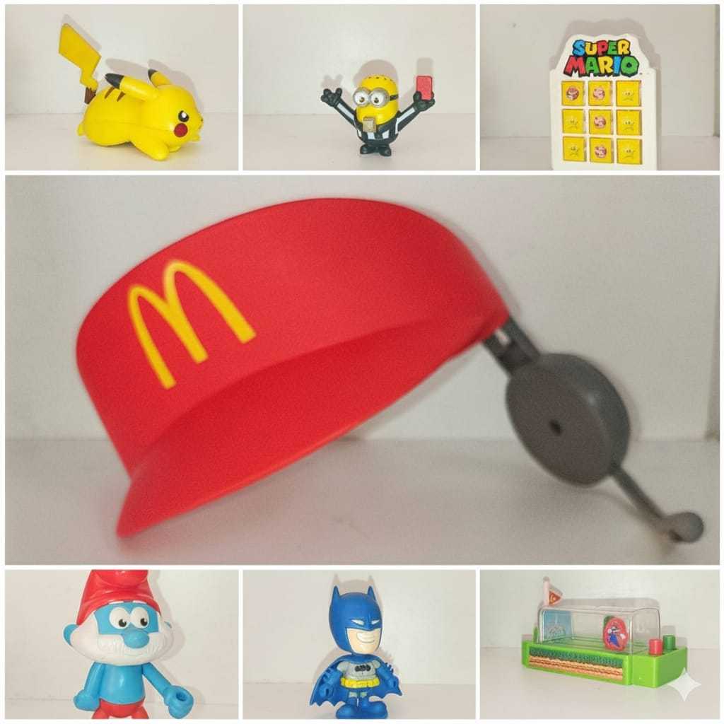 Brinquedos de "COLAB' parcerias McDonalds, Burguer King, DTC, PEZ Colecionáveis
