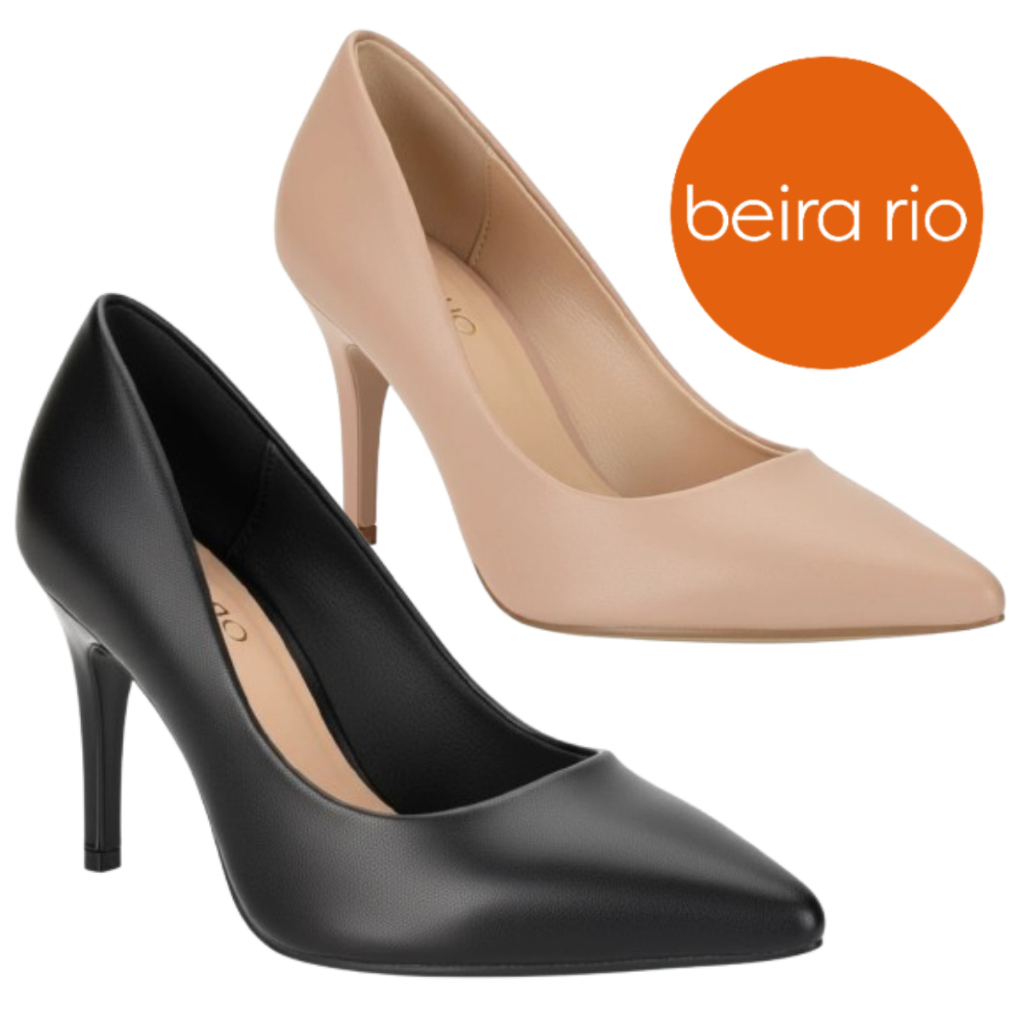 Scarpin Feminino Beira Rio Salto de Verniz Elegante Formal Salto Fino Agulha ORIGINAL - 4122.1400