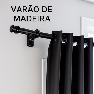 VARÃO DE MADEIRA RESISTÊNTE FIRME 2,00 X 0,19MM CORTINA SALA VARÃO QUARTO COZINHA ÁREA em Oferta na Shopee