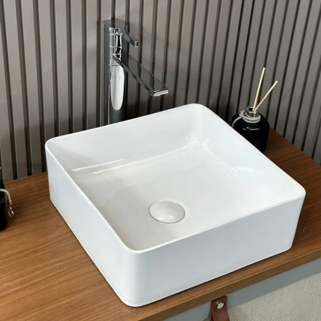 Cuba 36x36 Porcelana Louça Malibbu com Válvula de Click Elegância Para seu Banhe