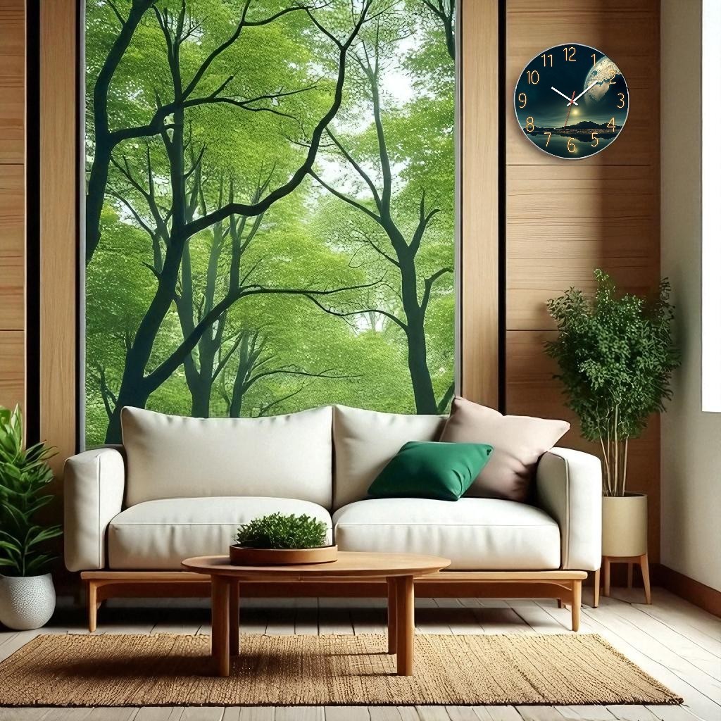 Relógio de Parede Decorativo Natureza Pendulart 29cm Adesivado Silencioso — imagem 2 de 2
